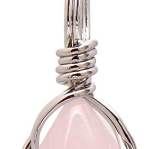 Hand Wired Natural or Created Crystal Point Healing Chakra Pendant Necklace - Picture 1 of 7